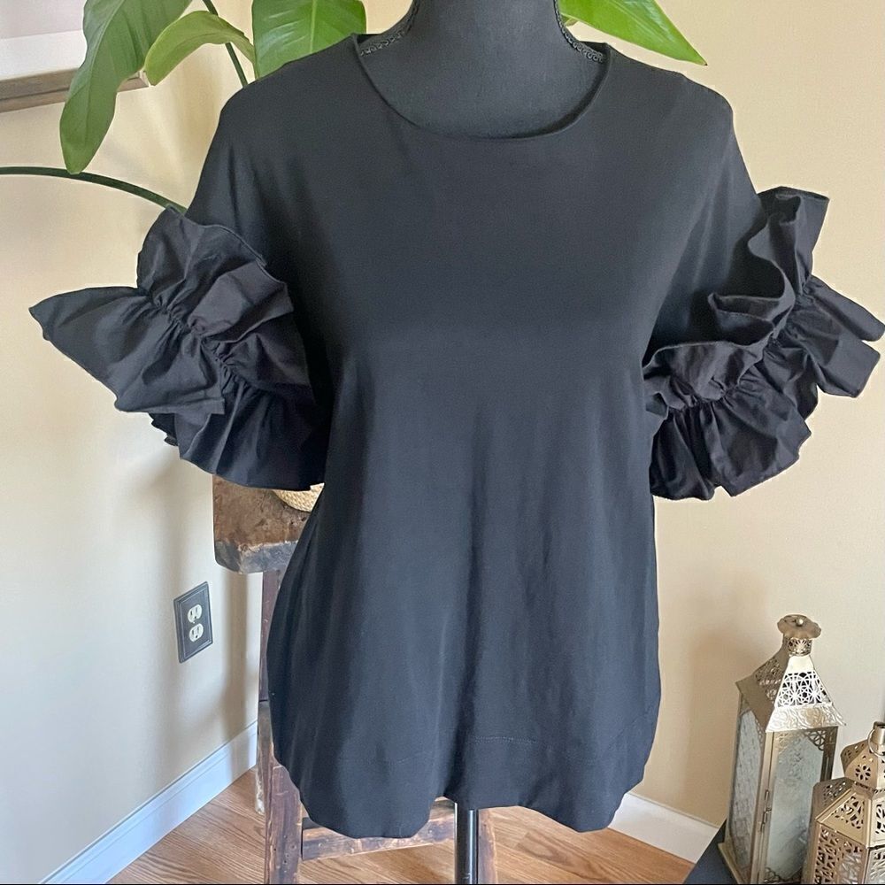 𝅺Drew Black Ruffle Sleeve Top - Picture 10 of 10